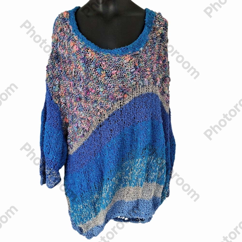 Hand Knit Colorful Knit Women's Sweater 3848
